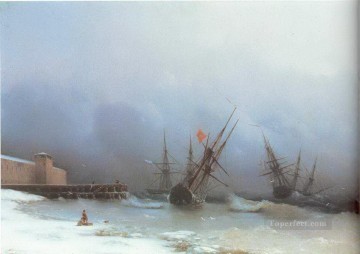  1851 Decoraci%c3%b3n Paredes - Advertencia de tormenta 1851 Romántico Ivan Aivazovsky ruso